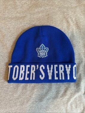 OVO Toronto Maple Leafs Blue & White Cuffed Beanie